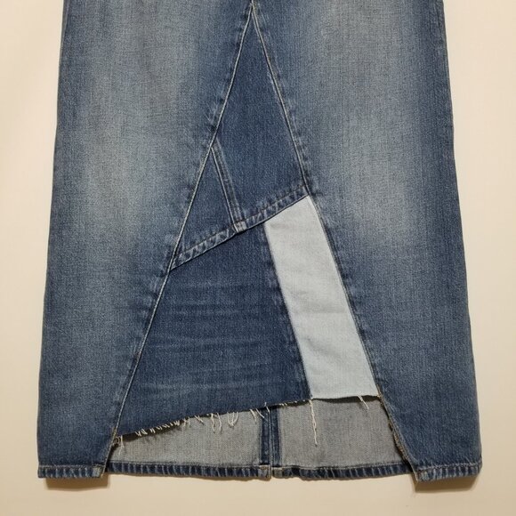 NWT Frame Denim Le Midi Patchwork Denim Midi Skirt Cahill Size 25, 26 $275 - Picture 11 of 16